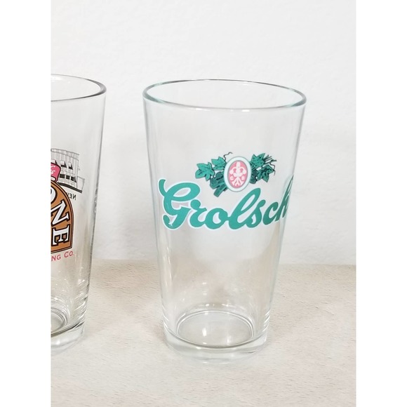 Pint Ale Beer Glasses Grolsch Firestone Walker Brewing Barware Craft Brew Vtg - Picture 4 of 11